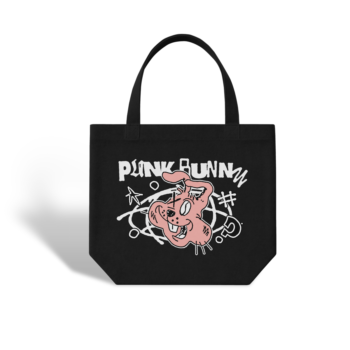 Punk Bunny Tote Bag - Black